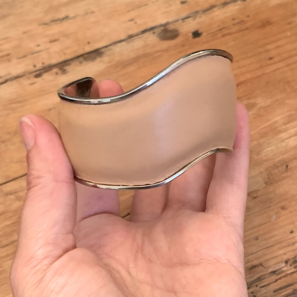 Tod’s Leather Wave Cuff Fashion Bracelet